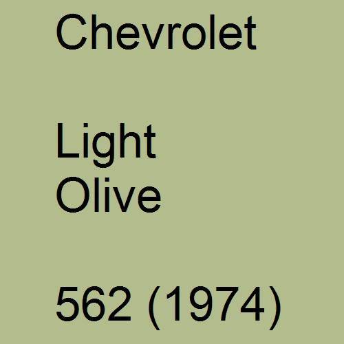 Chevrolet, Light Olive, 562 (1974).